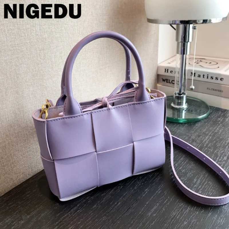 Fashion weave women handbag and purse Designer Lady Shoulder Satchels Bags PU Leather small Totes ladies Crossbody Bag Z250903