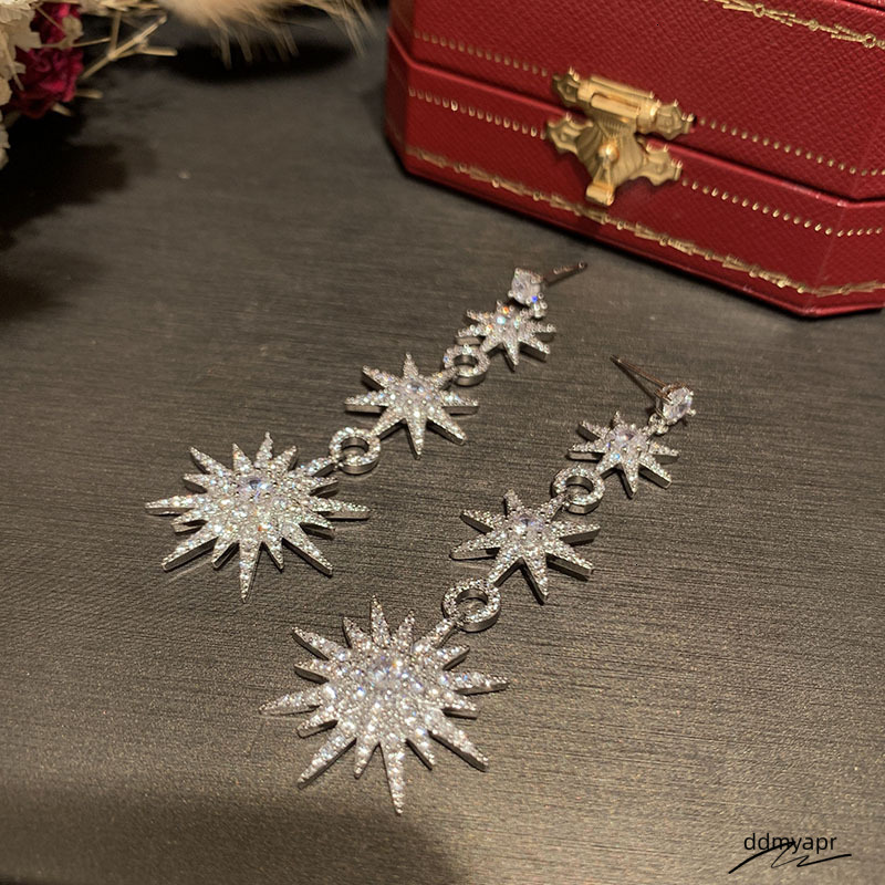 Suower Eight Star Sweet S Sier Needle Ultra Immortal Elegant Temperament Internet Red Tassel ddmyday Long Flower Earrings 250710 ddmyday ddmyday