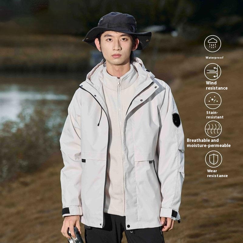 Y620 Graphene Solid Color Casual Three-in-One Windproof Jacket