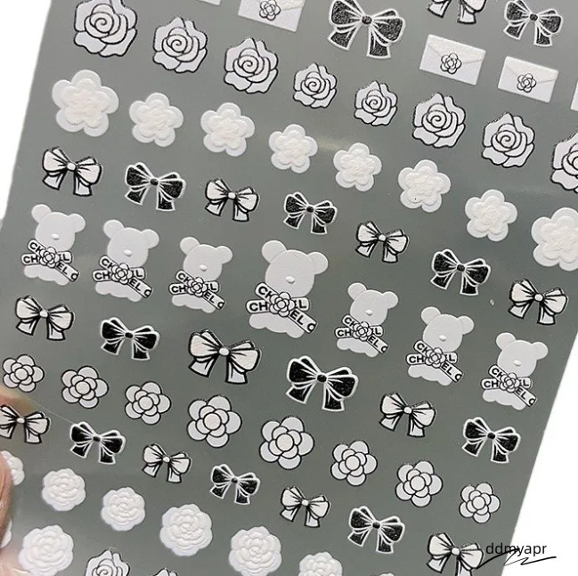 Delicate Bow Art Stickers ddmyday - 5D Relief, Light Design For Elegant Nail Decoration