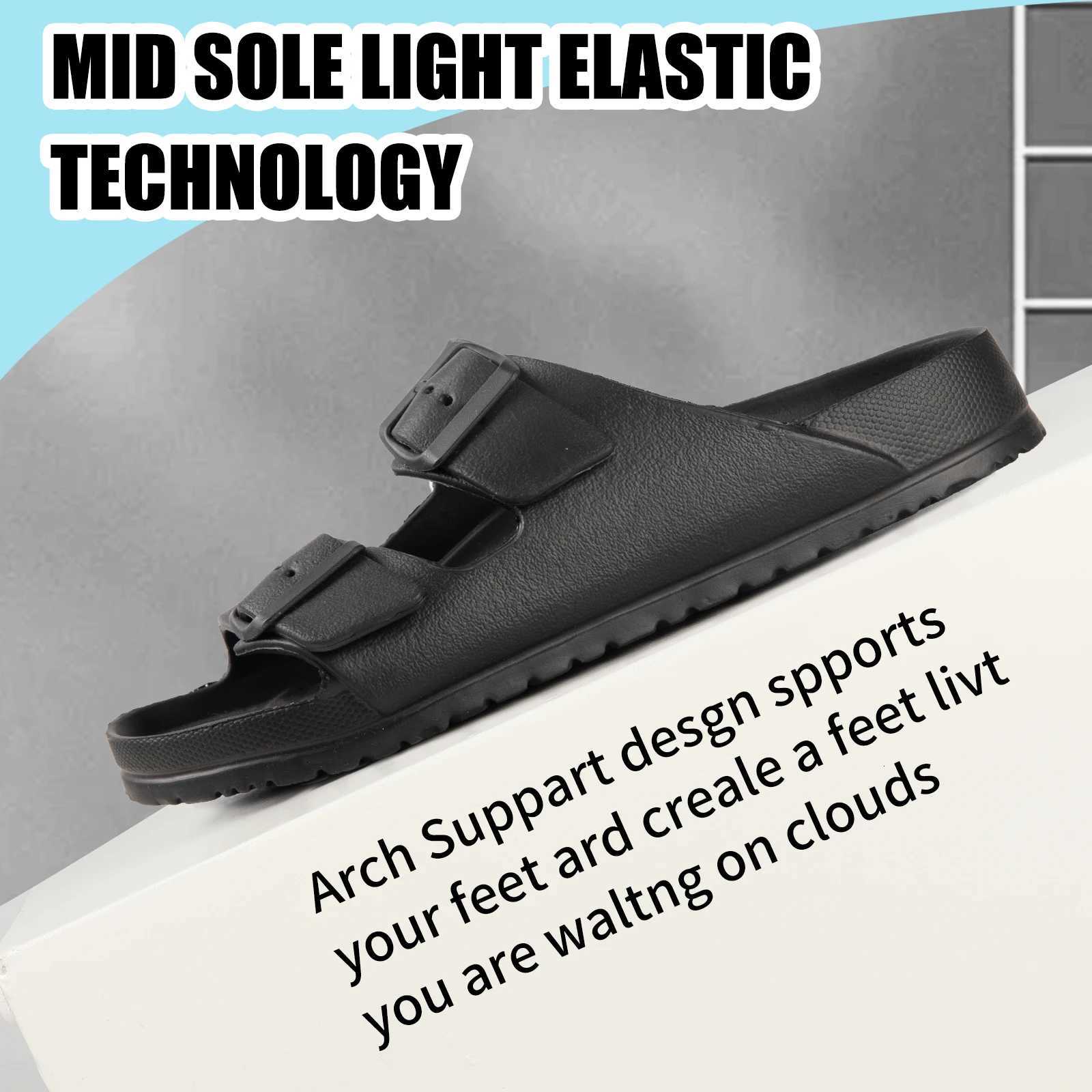 Mens slippers with adjustable double button EVA material casual bathroom indoor and outdoor slippers W250905