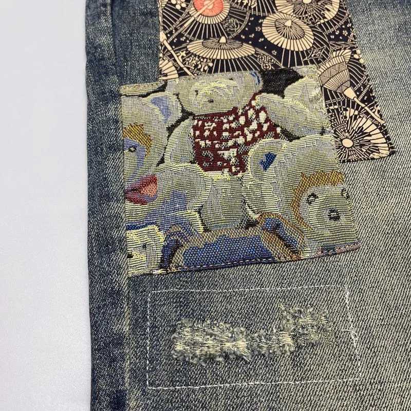 Spring and Autumn New American Retro Patch Straight Leg Denim Pants Mens Casual Loose Comfortable Large Size High Quality Pants W250905