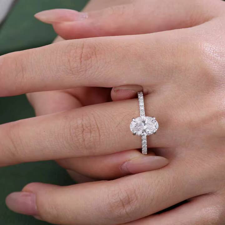 VOAINO Gia Igi Certified Cvd HPHT Lab Grown Created Diamond 14k 18k Solid Gold White Gold Rings Oval Engagement Ring Jewelry