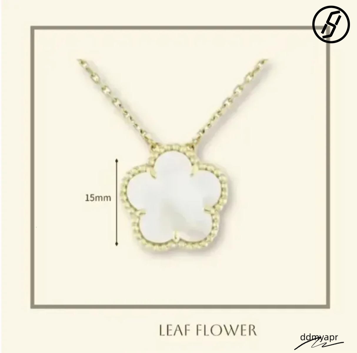 Four Leaf Clover High Quality Pendant ddmyday Necklace Pearl Mother Plated Gold Necklaces For Women Girl Valentine's Day Engagement Designer Jewe