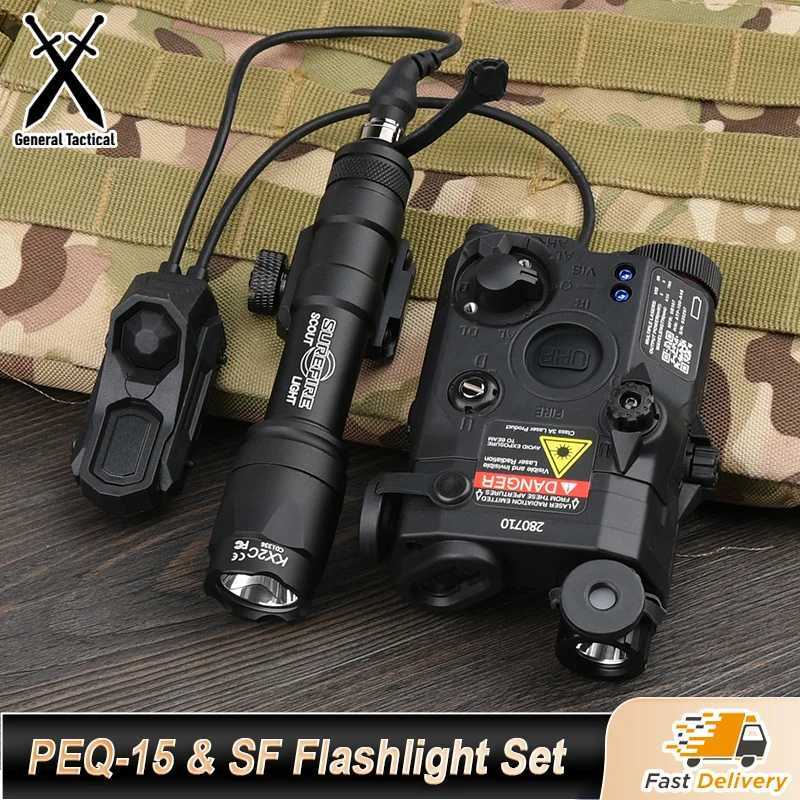WADSN Tactical PEQ 15 RedGreenBlue Laser SF M300AM600C Flashlight AXON Remote Sitch Set IR Fill Light For Airsoft HuntingXJ250905