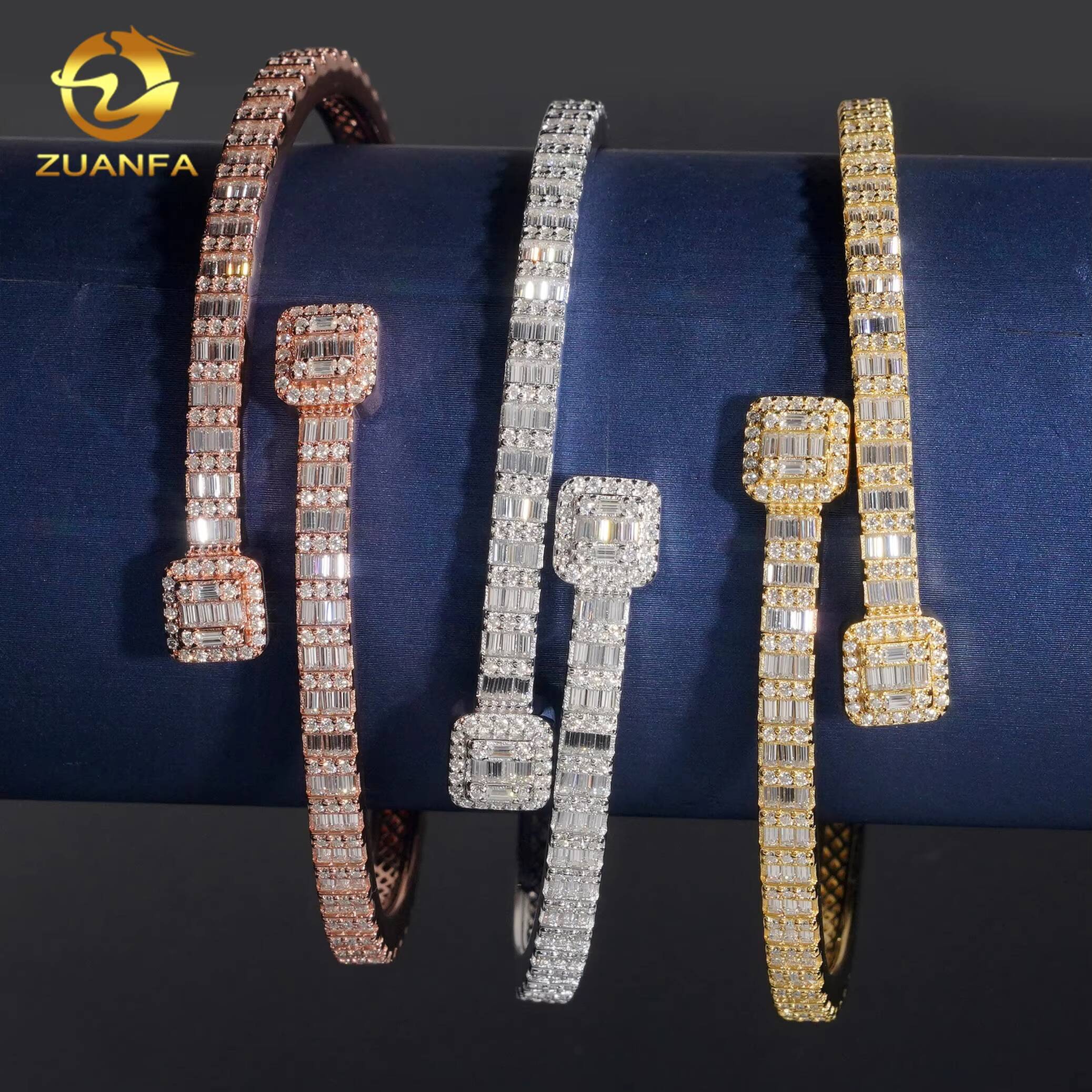 Fine Jewelry Small Bracelet Silver 925 Iced Out Vvs Diamond Hip Hop Vvs Moissanite Bangles