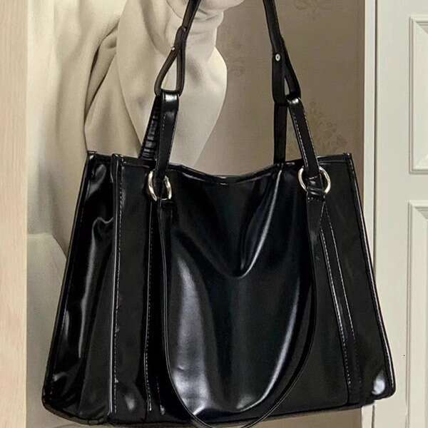 Korean Style Soft Leather Large Capacity Laptop for College Students, Book Tote Class Commuting Bag, Crossbody Bag