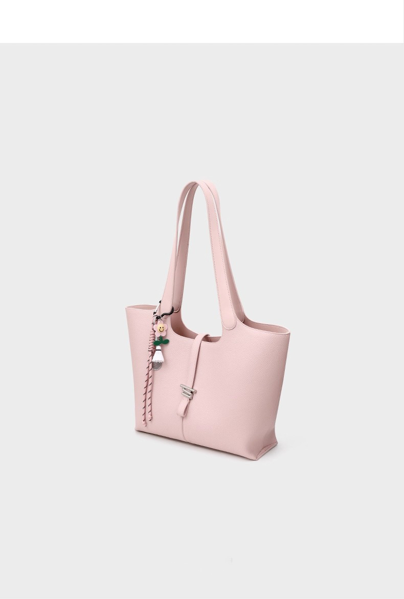 2025 Pre-Autumn New Cowhide Wind Chime Tote Bag Large Capacity Commuter Handheld One-Shoulder Leather Women's Bag