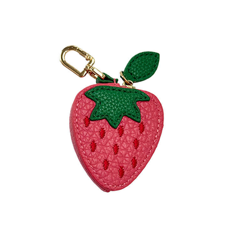 DHEssentials Fruit coin purse, gift keychain, leather bag, pendant, ins fresh and simple change storage bag