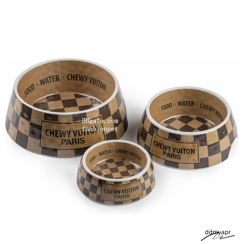 Designer Bowl And Placemat, Pet Food Water Bowls Melamine Non-Slip Skid Proof Heavy Duty Ddmydec For Small Medium Large Dogs Cats Puppies, Style, Brow