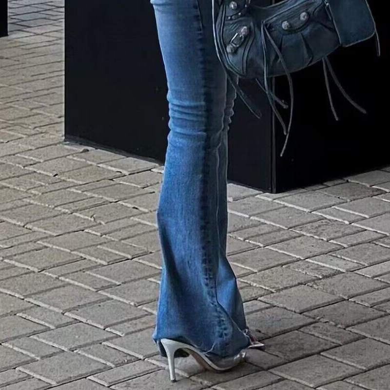 Sexy Women French Nude Shiny Patent Leather Pointed Peep Toe Shallow Slip On Slippers 5 8 10 CM Thin Heels Slide Party Sandals 240614