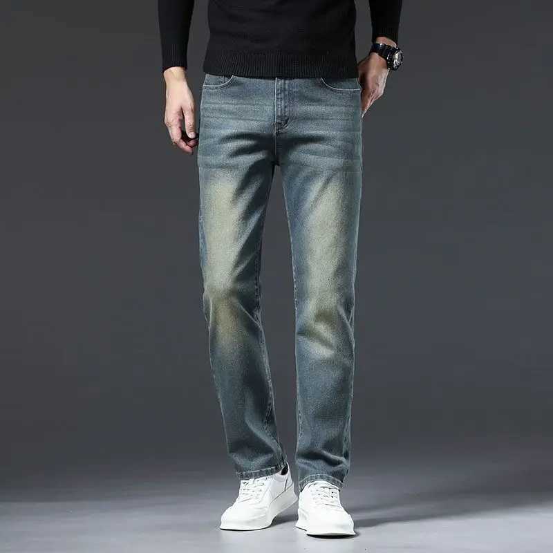 HighEnd Mens Joggers Jeans Elastic Slim Straight Leg Cotton Stretch Denim Spring Autumn New Retro Nostaic Long Pants Causal W250905