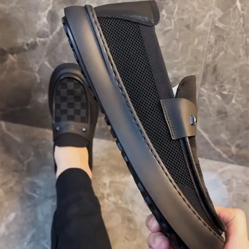 British Men Casual Lazy Shoes Business Slip On Bean Shoes Male Flat Shoes Platform Dress Man Leather Shoe Summer Autumn Loafers 250904 - view 6