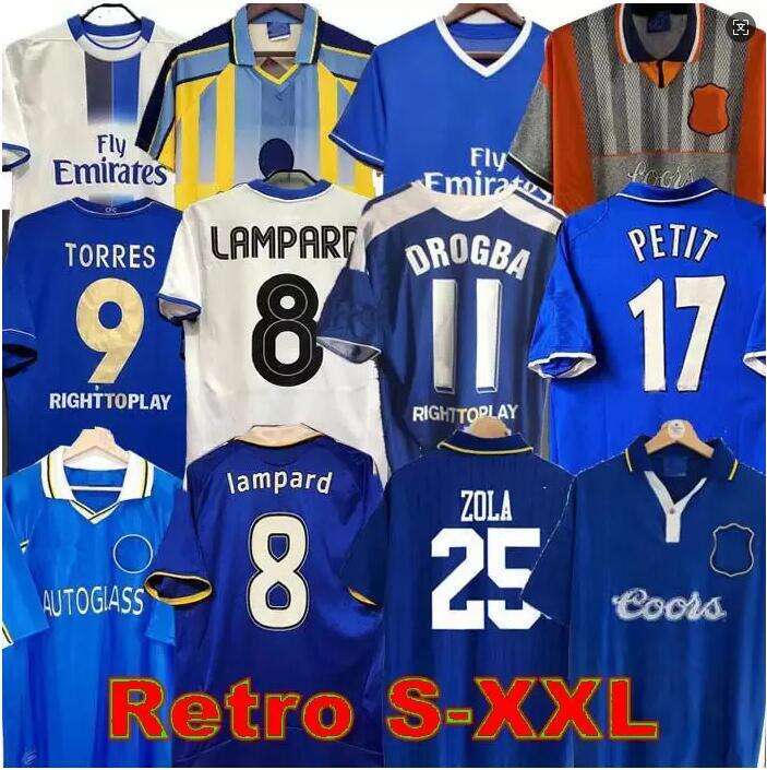 CFC Drogba 2011 Torres Retro Soccer Jerseys Lampard 12 13 Final 96 97 99 82 85 87 89 90 Football Shirt vintage Classic 03 05 06 16 COLE ZOLA Vialli 07 08 Long