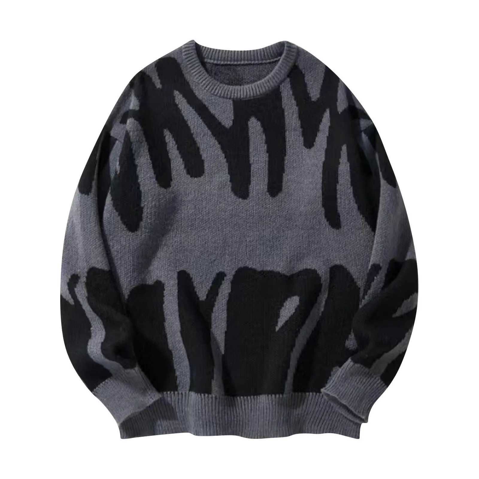 Unisex Sweaters Pullovers Autumn And Winter New Fashion Abstract Letter Jacquard Sweater With Warm And Thick Contrast Color Knit Z250905