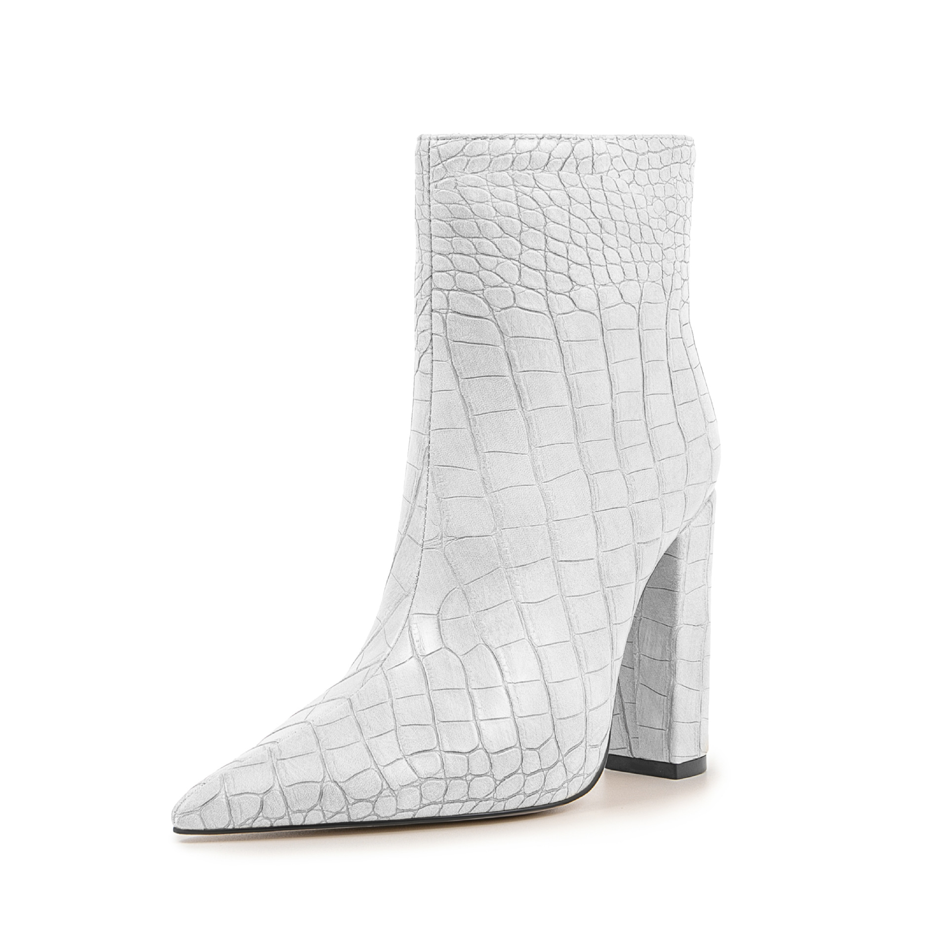 Chengdu Handmade Stone Texture Pointed Toe Ankle Boots - Chunky Heel Martin Boots (4 Colors) Fashion Runway Boots