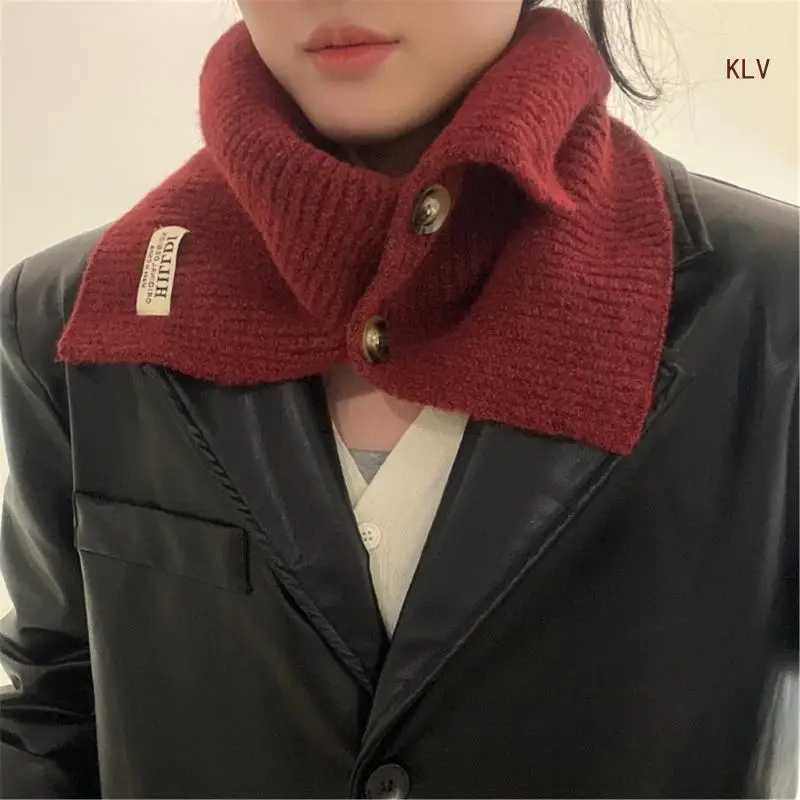Girl Women Knitted Snoods Scarf LoopInfinity Neckerchief La Neck Warmer Wr Scarves Face Cover Faux CollarXJ250905