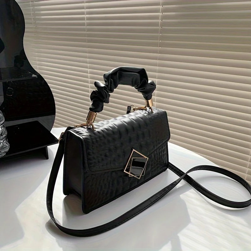 Fashion Ladies Shoulder Bag Pure Color Crossbody Bag Stone Pattern Small Square Bag for Women Versatile Soft PU Leath 250903