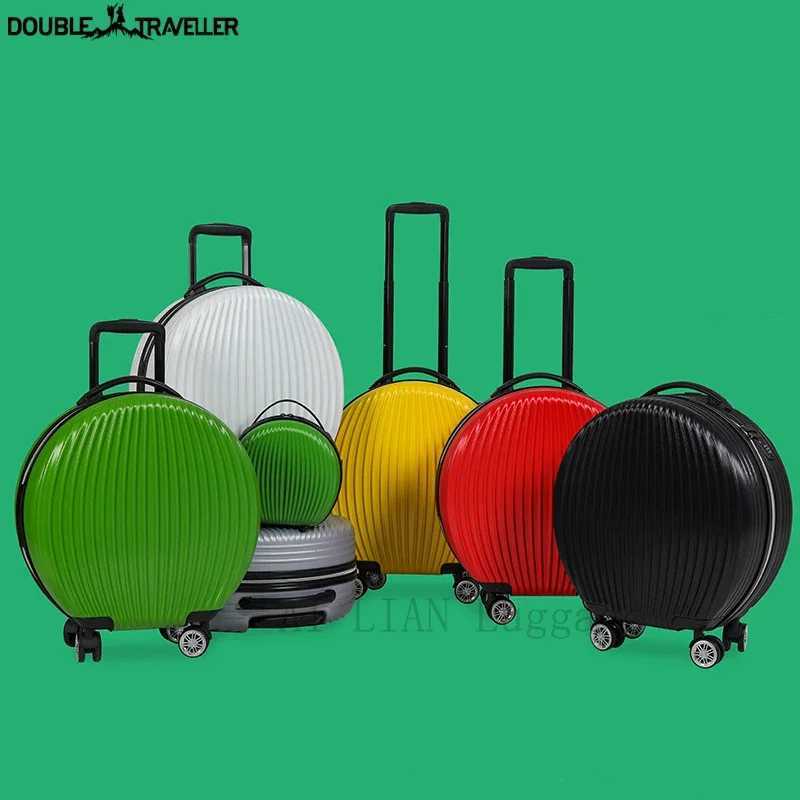 peculiar Rolling SuiTCase with Cosmetic case Rounded trolley Luggage Bag set wheel Women Trolley case and Handbag gift Z250905