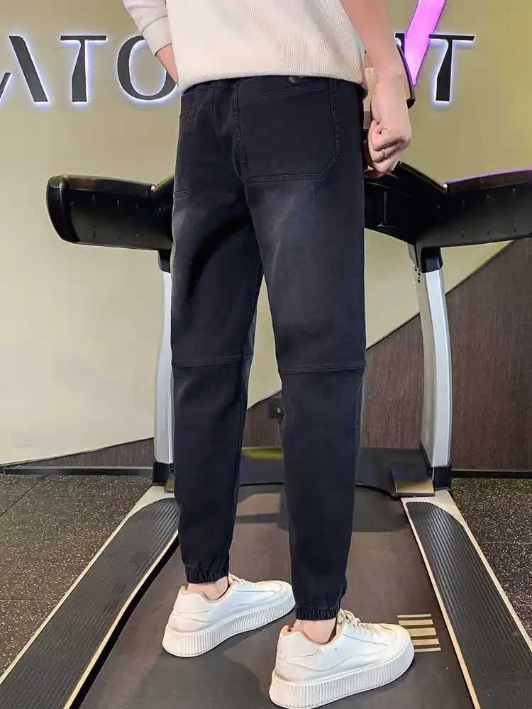 Mens Trendy Washed Blue Jeans Hipster Fashion Harem Pants W250905