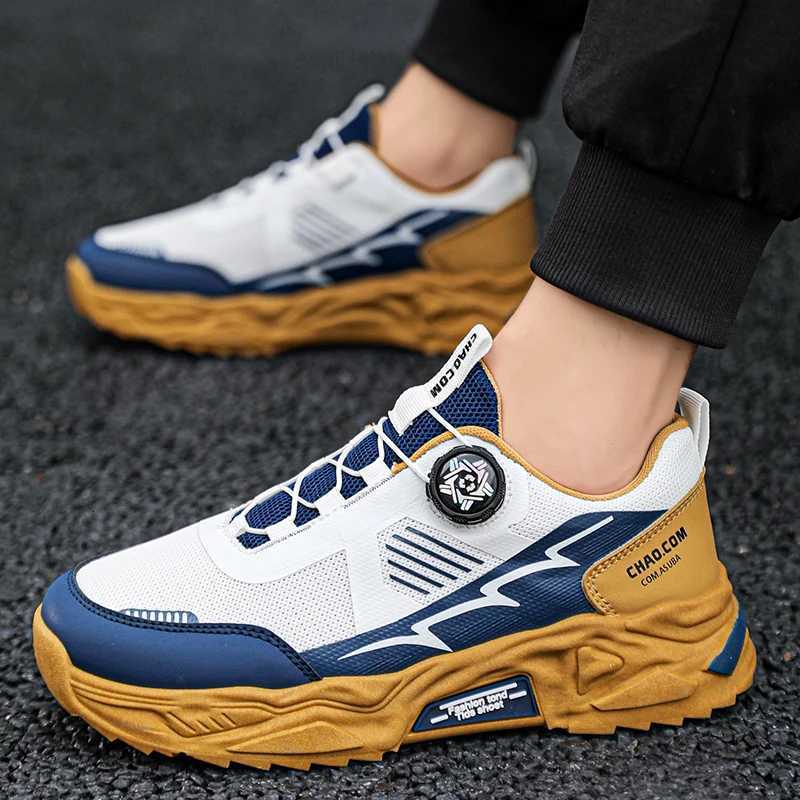 Mens Korean Breathable Casual Sports Shoes Four Season New Soft Soled Rotating Shoelaces Outdoor Running Shoes Student Sneakers Z250905