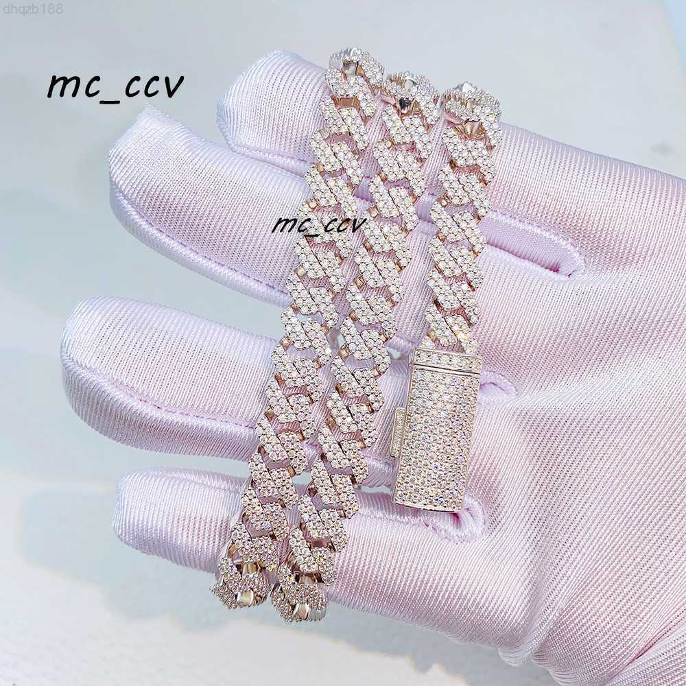 Trendy Cuban Chain Necklace Moissanite 8mm Diamond Iced Out Personalized Necklace 925 Sterling Silver