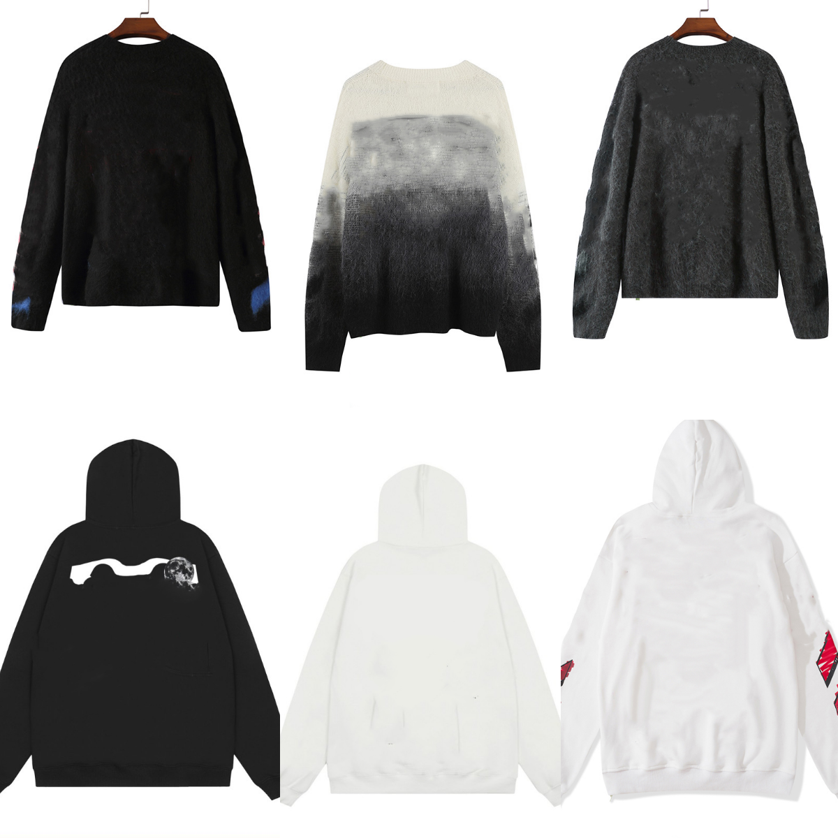 Designer Hoodie Women Graphic Hoodies Top Grade Letter Printed Long Sleeve Round Loose White Black Gray cotton streetwear Hip-Hop Hoodies Designer Size S-XL 2025