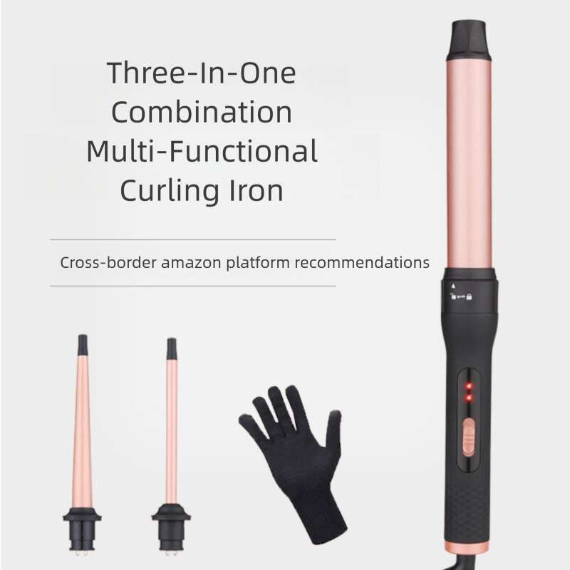 Designer's stylish multi-metal curling iron set with durable heating elements