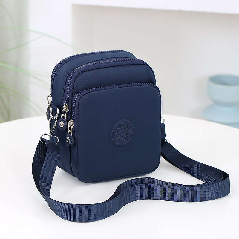 Three-Layer Phone Bag for Women, Crossbody Mini Bag, 2024 New Versatile Summer Oxford Canvas Walking Coin Purse