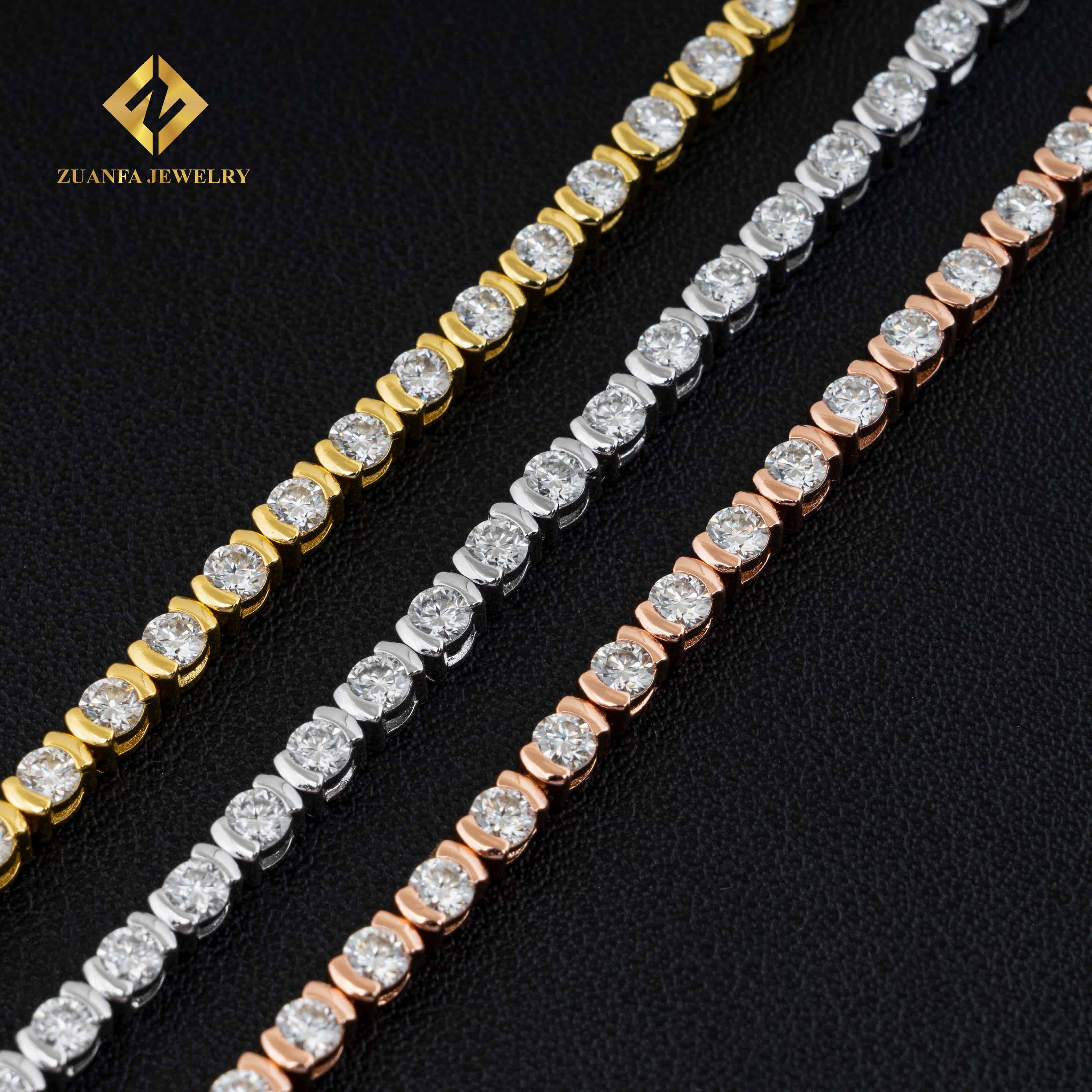 Tennis Chain Silver With Moissanite Diamond Good Price Good Quality Bracelet Fashion Diamond Women Bracelet