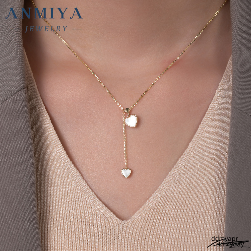 Jewellery Findings Gold Heart ddmyday Fine With Double Ddmyday Hearts White Shell Zircon Sier Cute Style Fashion Jewelry Set Ddmyday Ddmyday Ddmyday D