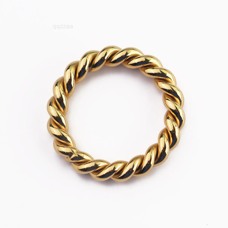 Wholesale Womens Stainless Steel Fashion Rings Jewelry Women Gold Plated Twisted Style Ring