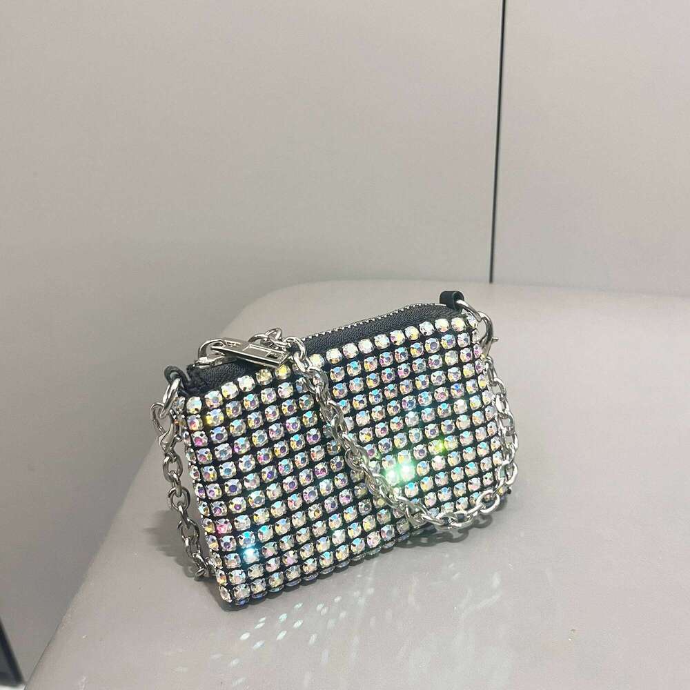 Designer Bags Mini Shiny Rhinestone Purse Short Chain Coin Small Card Bag Handle Woman's Purse Design Handmade Luxury Bag