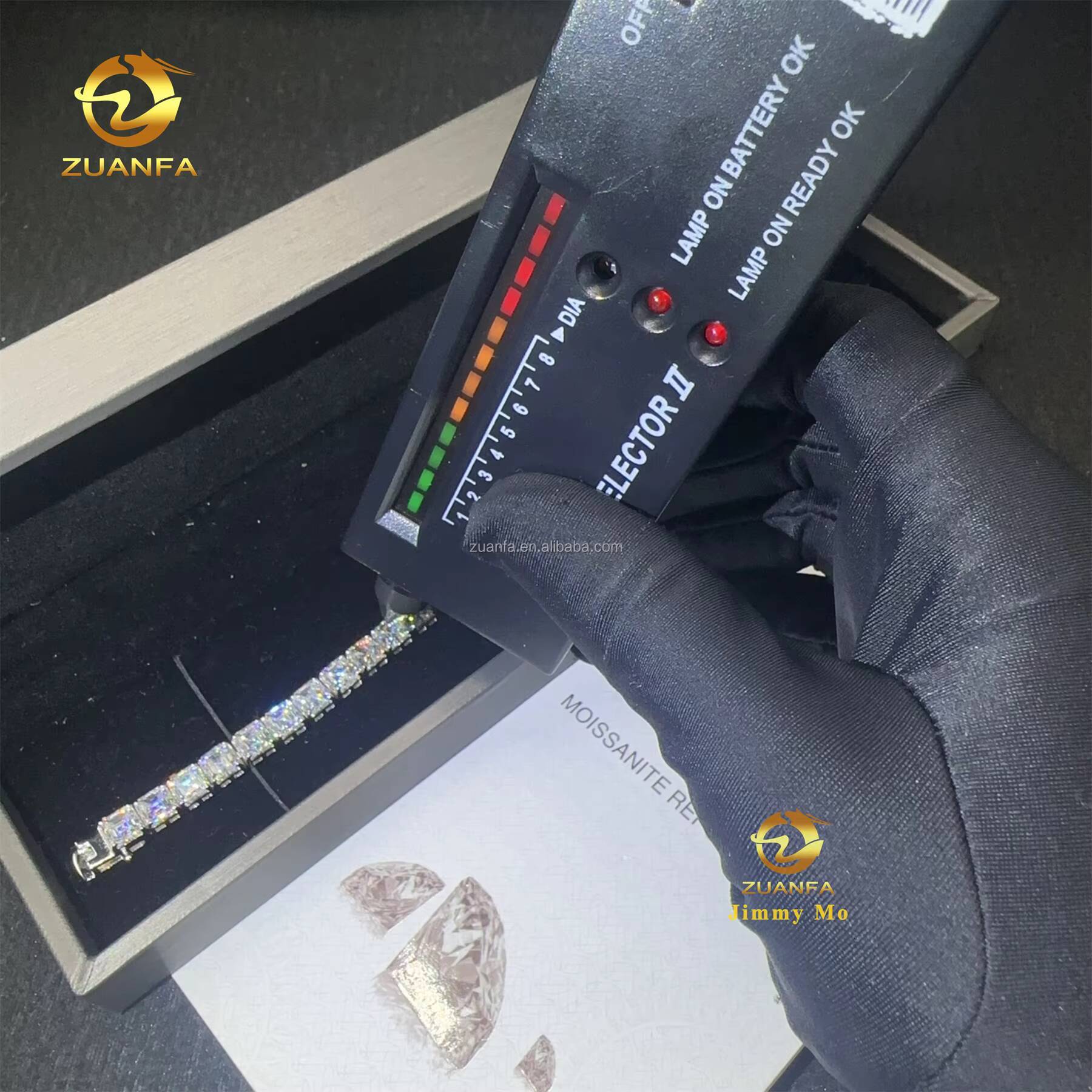 Pass Diamond Tester Fashion Luxury 925 Sterling Silver Iced Out Hip Hop Fire Jewelry Moissanite Asscher Cluster Tennis Bracelet