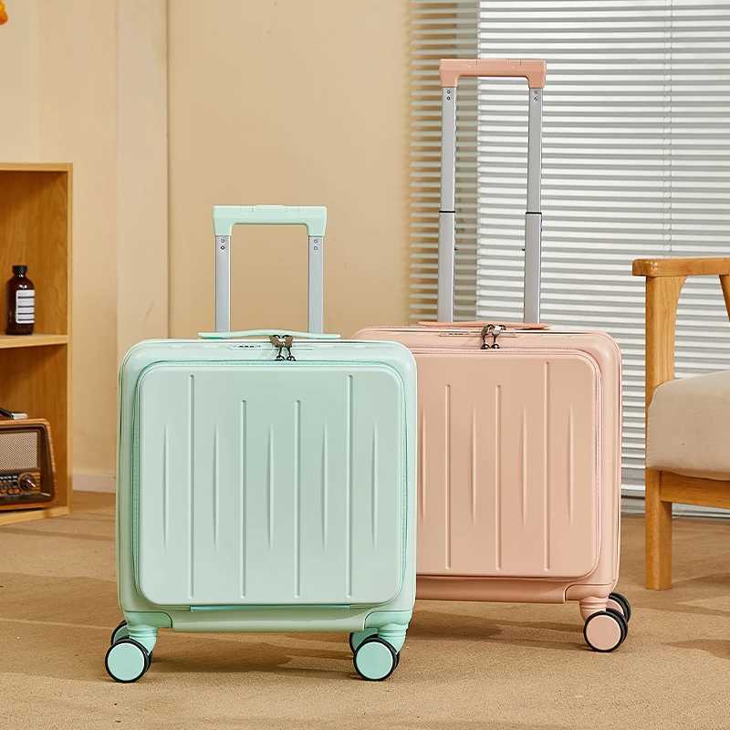 Light Weight Suitcase 18 inches Suitcase Large Capacity Travel Case Swivel Wheels Suitcase Small Luggage Compartment Z250905
