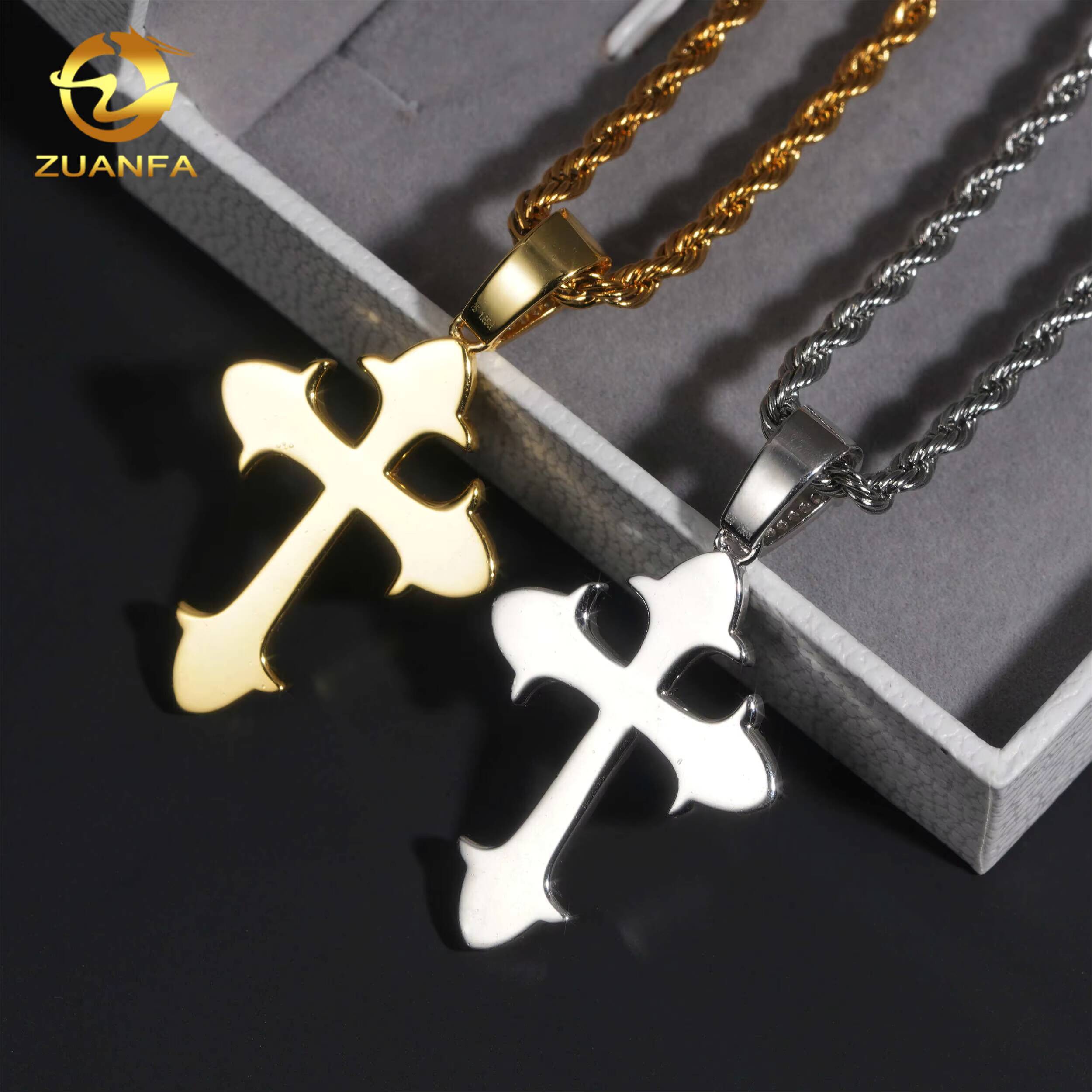 Fast Shipping GRA Certified Moissanite Fine Jewelry 925 Sterling Silver Hiphop Bling Small Charm Solid Iced Out Cross Pendant