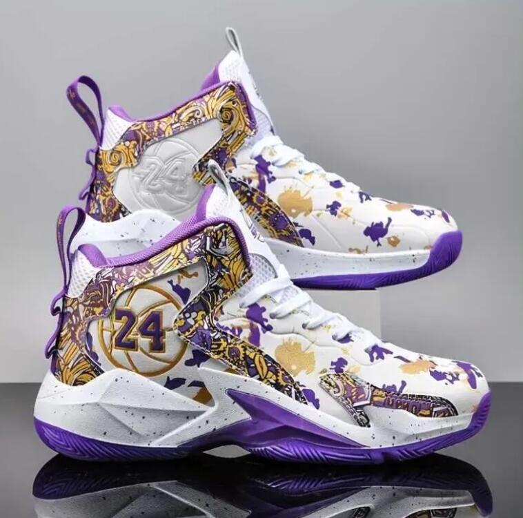 Men's fashionable high top basketball sneaker American Football Shoes comfortable non slip lace up durable sports shoes suitable for men's o