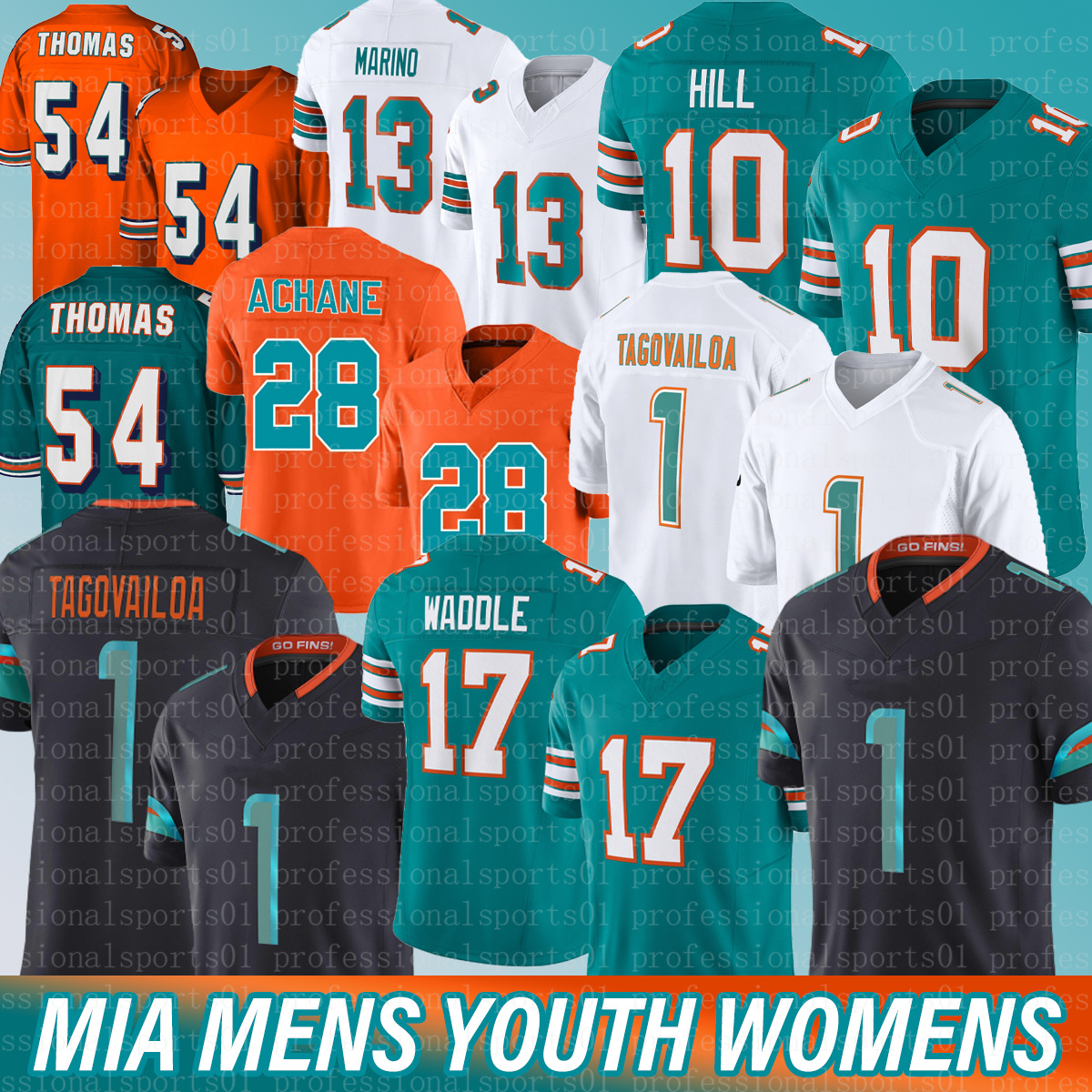 Miami Jersey DolphinsS Jersey Tyreek Hill 1 Tua Tagovailoa Jaylen Waddle Jalen Ramsey Bradley Chubb Dan DolphinsJersey Football Jerseys