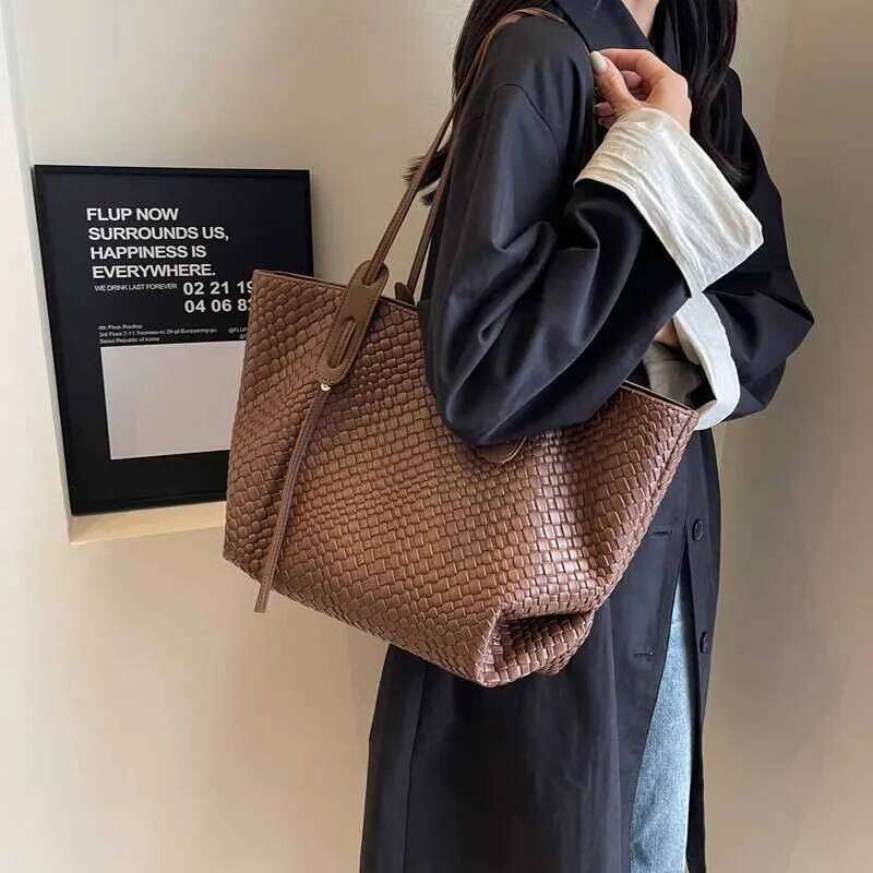 Large Capacity Handbags For Women 2023 Winter PU Leather Fashion Trend Shoulder Side Bag Vintage Shopper Shopping Office