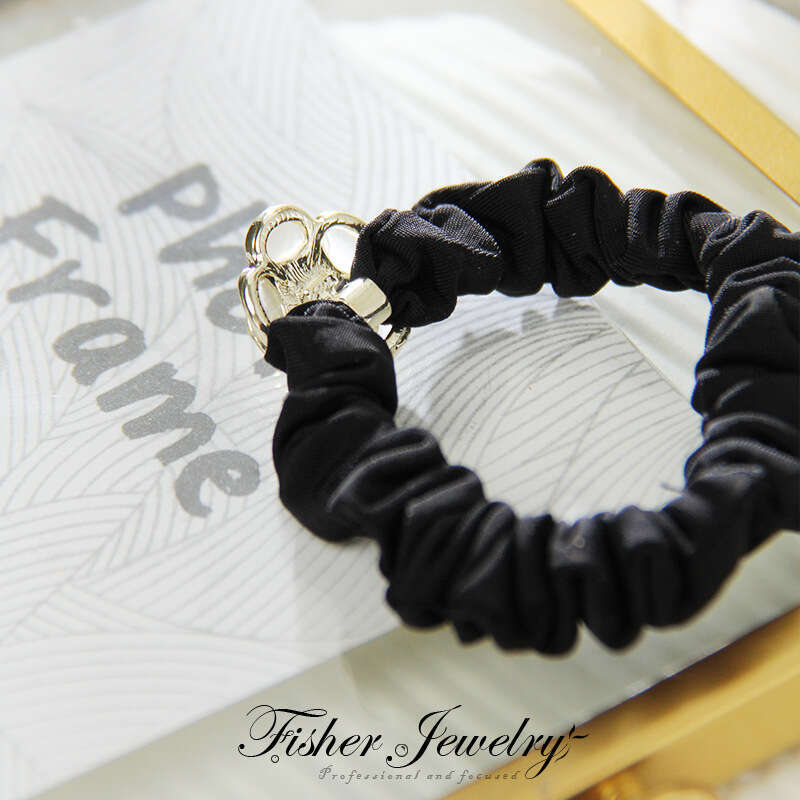 DHcollections 2025 Cat Eye Retro Camellia Alloy Hair Tie, Girls' Hair Rope for Ponytails/Buns, Cat Eye-White Tea Lady/Cat Eye-Three-Layer Rubber 