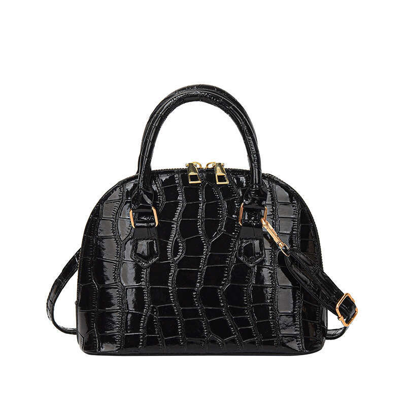High-End Small for Women 2023 New Versatile Solid Color Elegant Shoulder Crossbody Crocodile Pattern Handbag Shell Bag