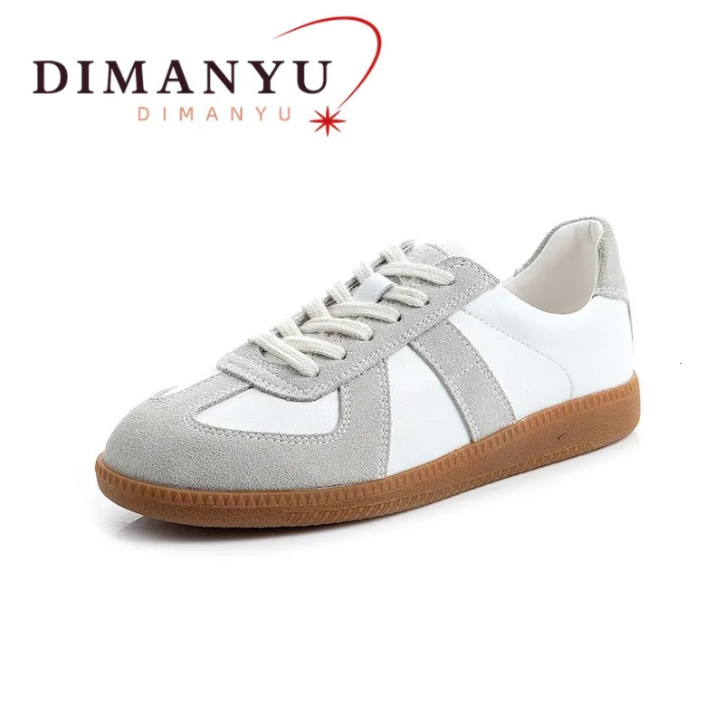 DIMANYU Women Sneakers Spring Genuine Leather Nonslip Round Toe Shoes Shallow Bow Casual 250905