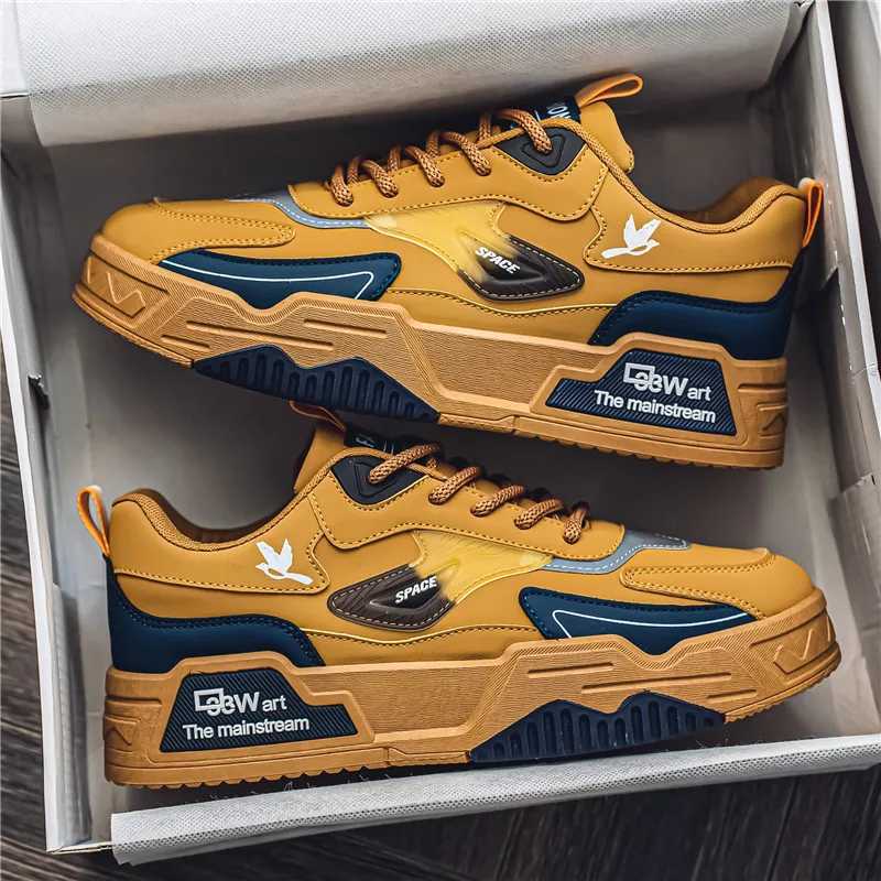 2024 Autumn New Casual Sports Shoes Mens Leather LowTop Fashion Trend Easiest for Match Running Shoes Mens Skateboard Shoes Suitable for Outdoor Sport