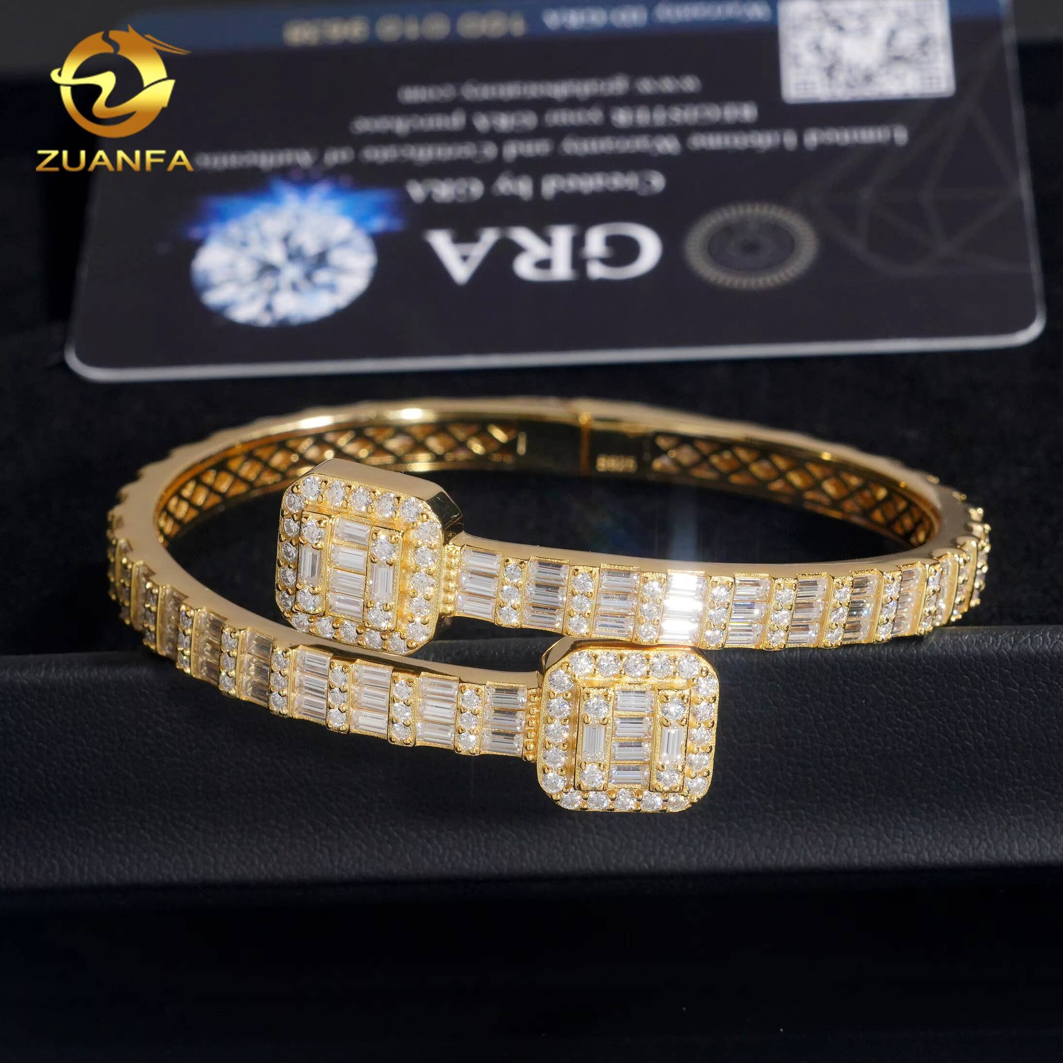 Wholesale Price Bangle Silver 925 Iced Out Diamond VVS Moissanite Fine Jewelry Hip Hop Bangles