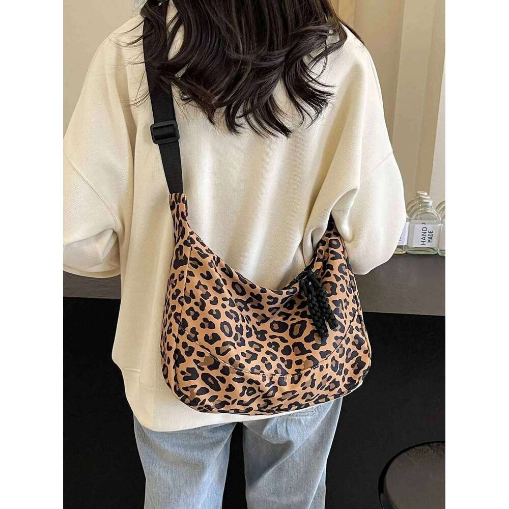 Autumn/Winter Large Capacity Commuter Leopard Print Crossbody Womens Canvas Fashion Casual Shoulder Dumpg Bag