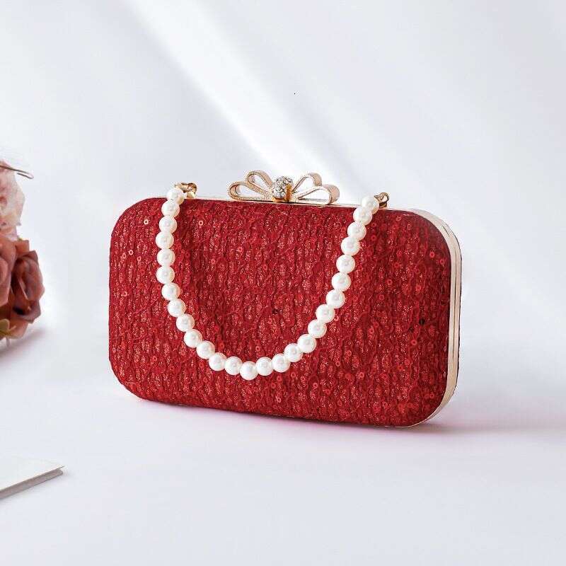 New Style Cheongsam With Bowknot Lace Sequins Evening Clutch Socialite Dress Bag Banquet Handbag
