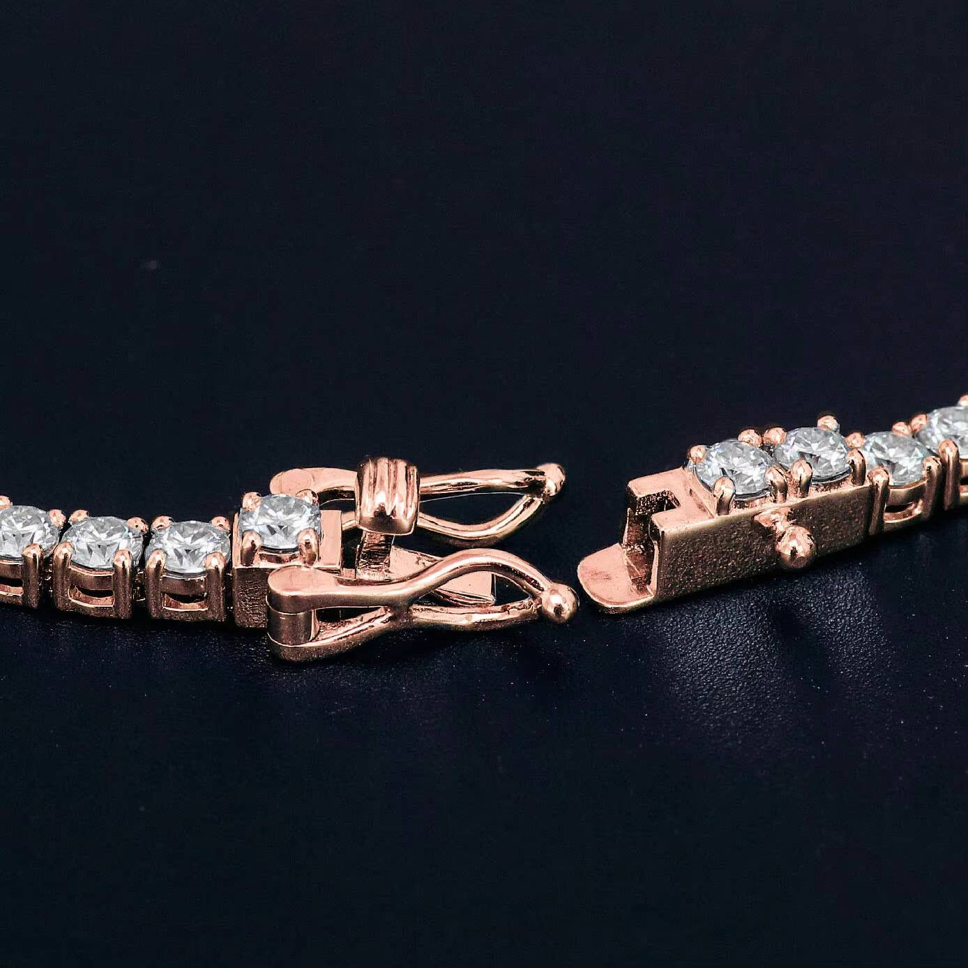 3mm 10K Real Gold Rose Gold Man Luxury Hip Hop Jewelry D Moissanite VVS1 Tennis Chain Bracelets Beads Women Tennis Bracelet