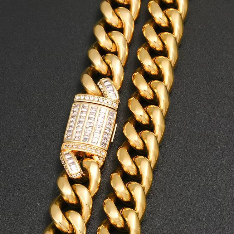 GZYS JEWELRY Wholesale Hip Hop Cuban Curb Link Mens Miami Brass 18k Gold Plated Chain Necklace Cuban Link Chain