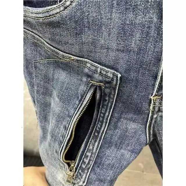 High Quality Spring and Autumn Designer Clothes Streetwear Denim Jeans Pants Mens Luxury Casual Slim Fit Stretch Punk Pants W250905