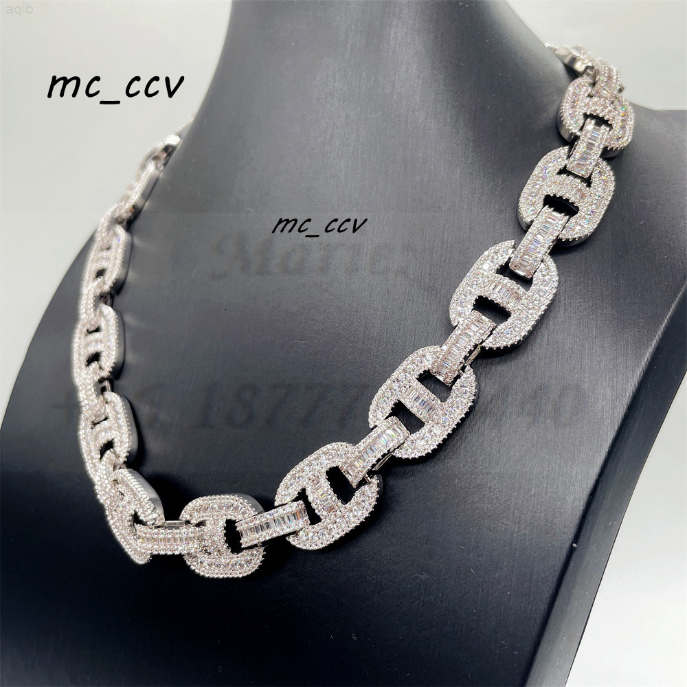 925 Sterling Silver Diamond Iced Out Cuban Link Moissanite Cuban Link Hip Hop Necklace Hip Hop Jewelry